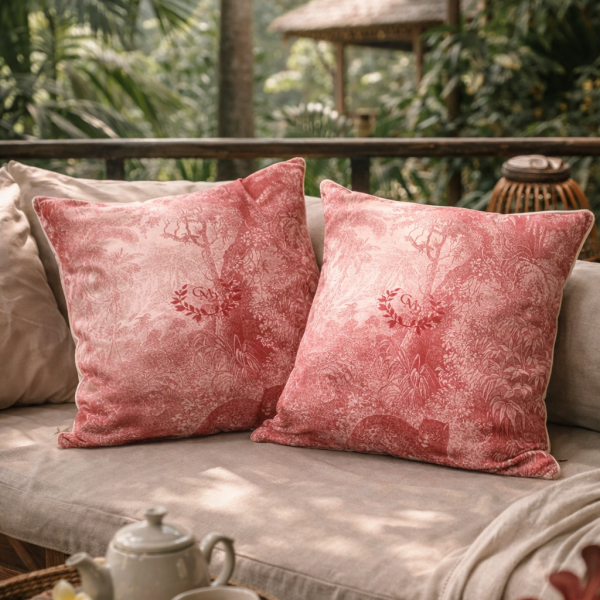 Jungle Palma Rosa – Coussins décoratifs inspirés de la nature luxuriante et des palmiers rosés